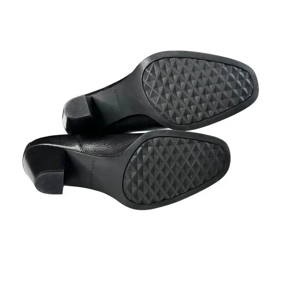 Aerosoles Lido Ankle Boots Women's Size 8 Black Leather Block Heel Comfort - Picture 9 of 10